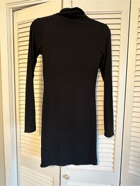 Lulu's Black Long-Sleeve Turtleneck Dress